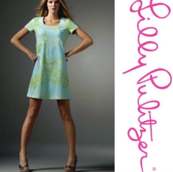 Lilly Pulitzer Womens Kelsey Bamboo Print Short Sleeve Shift Dress Size Medium - Picture 8 of 8
